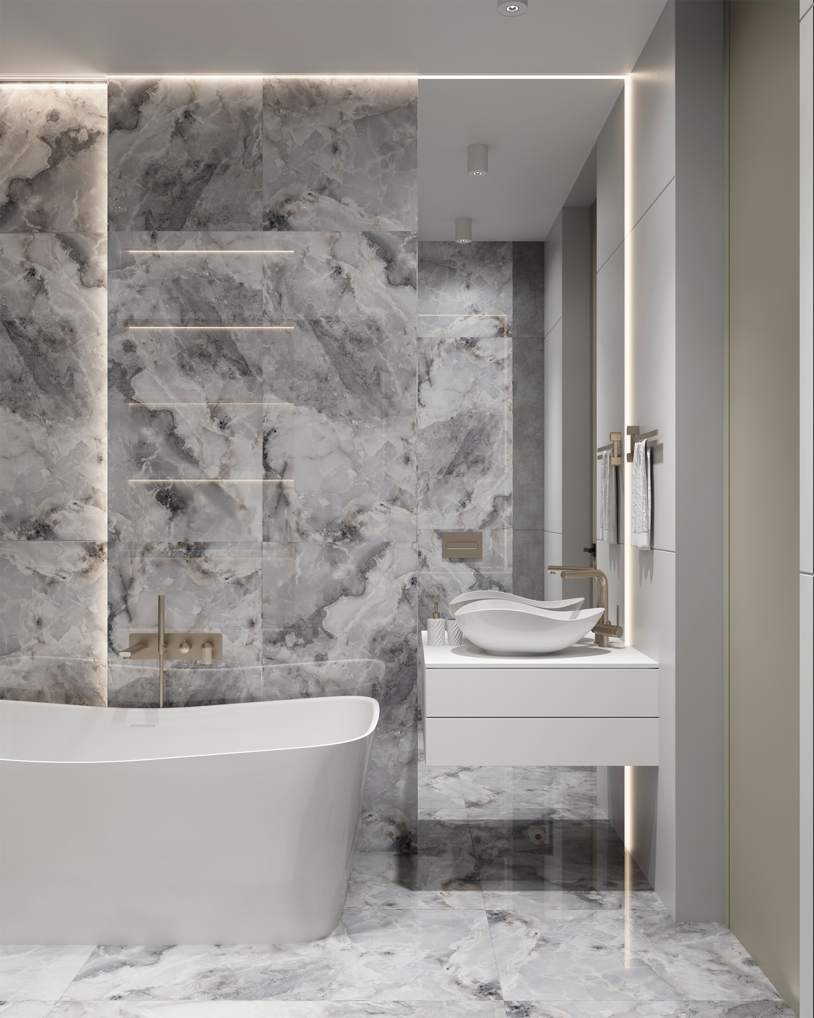 Керамогранит INVISIBLE ONYX GREY / коллекция arcadiaceramica / производитель Arcadia Ceramica / страна Индия