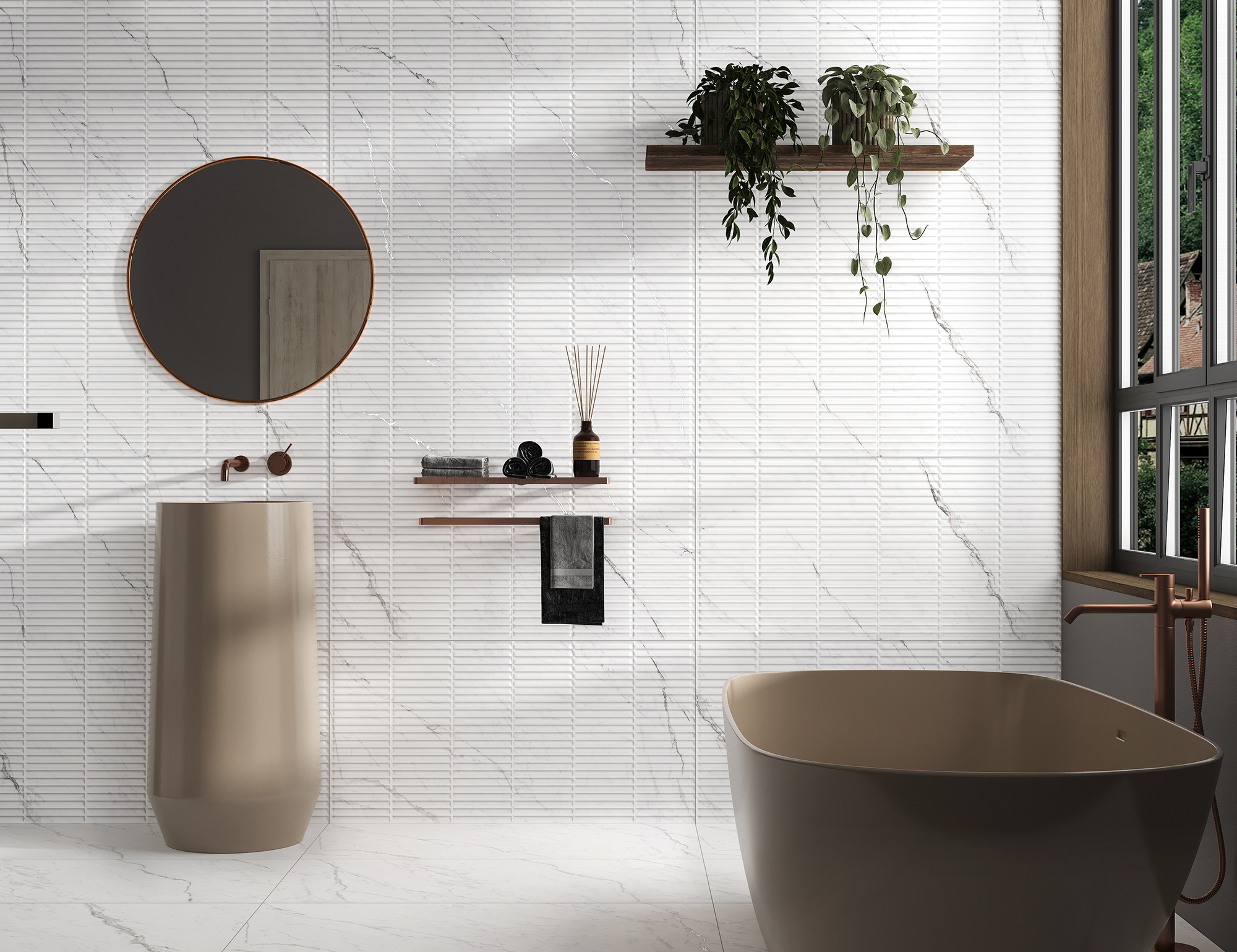 Керамогранит CORALINA WHITE DECOR / коллекция arcadiaceramica / производитель Creanza / страна Индия