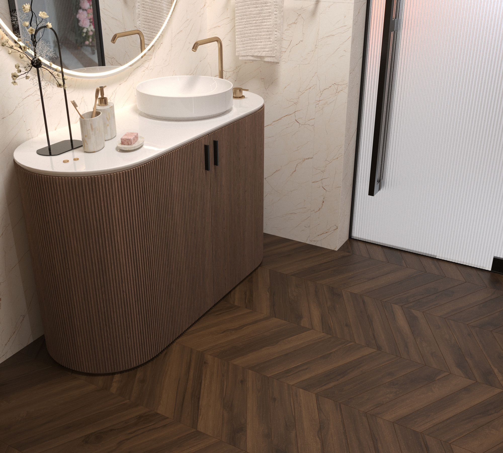 Керамогранит SCARLET WOOD WALNUT / коллекция arcadiaceramica / производитель Creanza / страна Индия