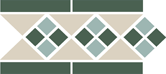 Бордюр керамический Border LISBON with 1 strip (Tr.16, Dots 13+18, Strips 18) 28х15 см