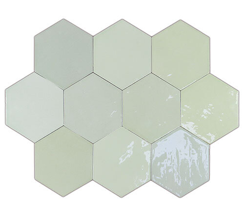 Керамическая плитка 122083 Плитка ZELLIGE HEXA MINT 10,8x12,4 см / коллекция ZELLIGE HEXA WOW / производитель WOW / страна Испания