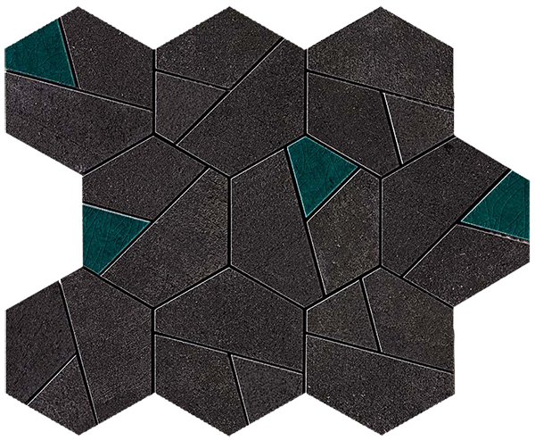 Мозаика Мозаика BOOST TARMAC MOSAICO HEX JADE, 25x28.5 (AN7A) / коллекция BOOST / производитель Atlas Concorde Italy / страна Италия