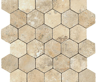 A0UA Мозаика AIX BLANC HONEYCOMB TUMBLED 30x31 см