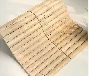 PIX 362 Yellow Travertine, Convex, чип 20х151 мм, сетка 300х305х12 мм, Матовая