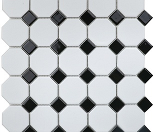Кер. мозаика Octagon small White/Black Matt (NXWN51488/IDLA2575) 295х295х6