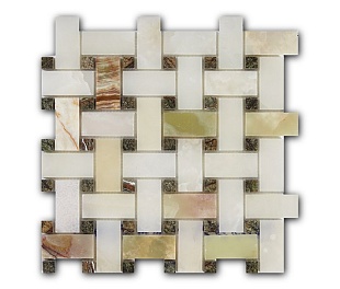 Мозаика из натурального камня  Art&Natura  Basket Weave  Verde+Rain