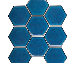 Кер. мозаика Hexagon big Deep Blue Glossy (JJFQ80048) 256х295х6
