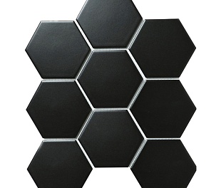 Кер. мозаика Hexagon big Black Matt (FQ83000/SBH4810) 256х295х6