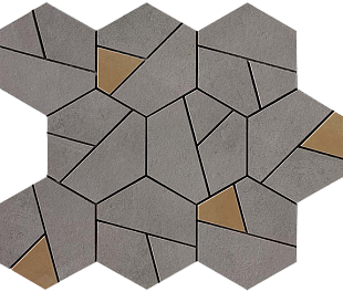 Мозаика BOOST SMOKE MOSAICO HEX YELLOW, 25x28.5 (AN68)
