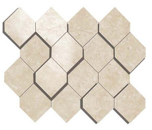 AS38 Мозаика MARVEL STONE CREAM PRESTIGE MOSAICO ESAGONO 3D 28,2х35,3 см