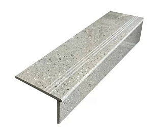 Ступень фронтальная часть комплекта Terazzo Poiish Silver 30*120