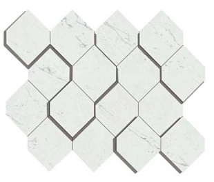 AS4A Мозаика MARVEL STONE CARRARA PURE MOSAICO ESAGONO 3D 28,2х35,3 см