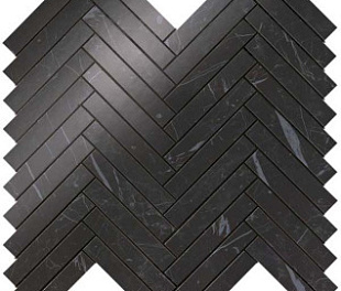 9SHN Мозаика MARVEL STONE NERO MARQUINA HERRINGBONE WALL 30,5х30 см