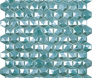 Мозаика Hex Diamond  370D Бирюзовый (на сетке) (0,087м2)