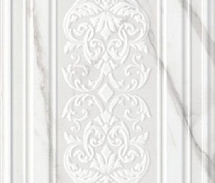 Декор Прадо белый панель глянцевый обрезной 40x120