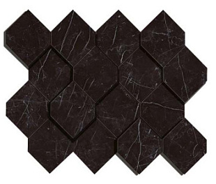 AS4B Мозаика MARVEL STONE NERO MARQUINA MOSAICO ESAGONO 3D 28,2х35,3 см