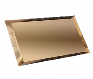 Прямоугольная зеркальная бронзовая плитка с фацетом 10мм ПЗБ1-01 - 240х120 мм/10шт