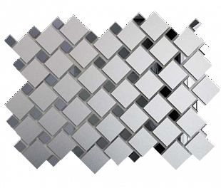 Мозаика зеркальная Серебро матовое + Графит См70Г30 ДСТ 25х25 и 12х12/300 x 300 мм (10шт) - 0,9