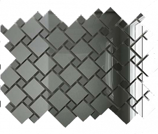 Мозаика зеркальная Серебро + Графит С70Г30 ДСТ с чипом 25х25 и 12х12/300 x 300 мм (10шт) - 0,9