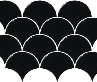 21980 Мозаика SCALE FAN MOSAIC BLACK MATT 30x43 см