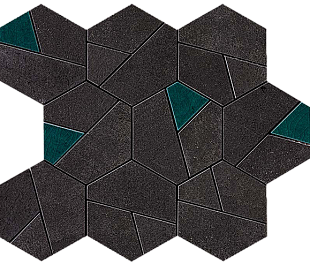 Мозаика BOOST TARMAC MOSAICO HEX JADE, 25x28.5 (AN7A)