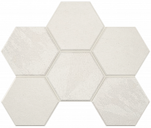 Плитка из керамогранита Estima Luna 25x28.5 белый (Mosaic/LN00_NS/TE00_NS/25x28.5/Hexagon)